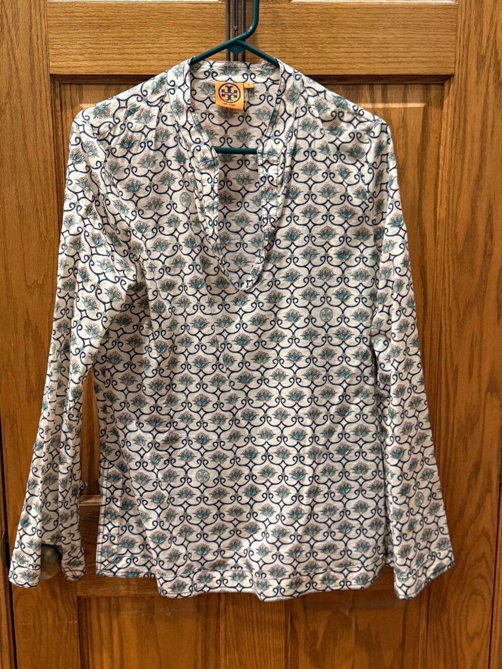 Tory Burch Tunic, Botanical Print Sequined Tunic, SZ 12